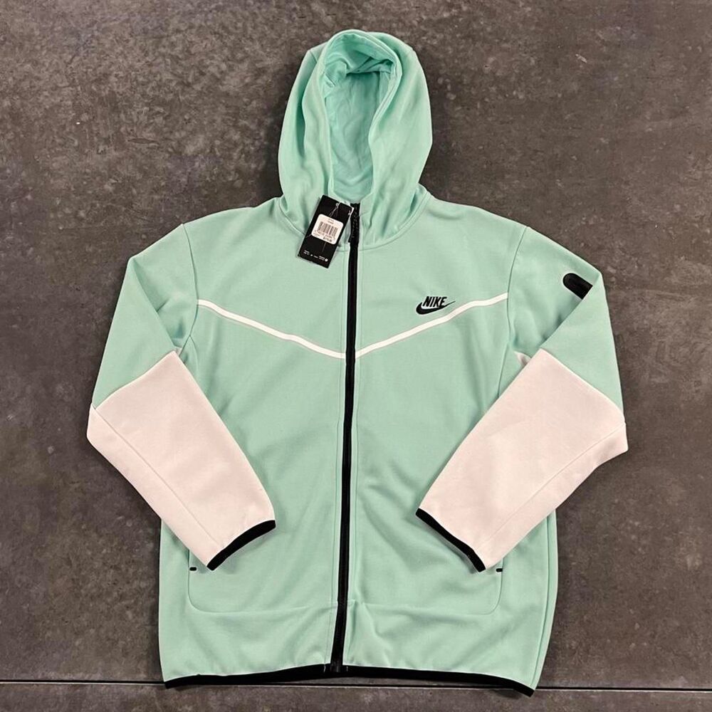 Nike Tech Fleece Mint Green White Full Zip Hoodie